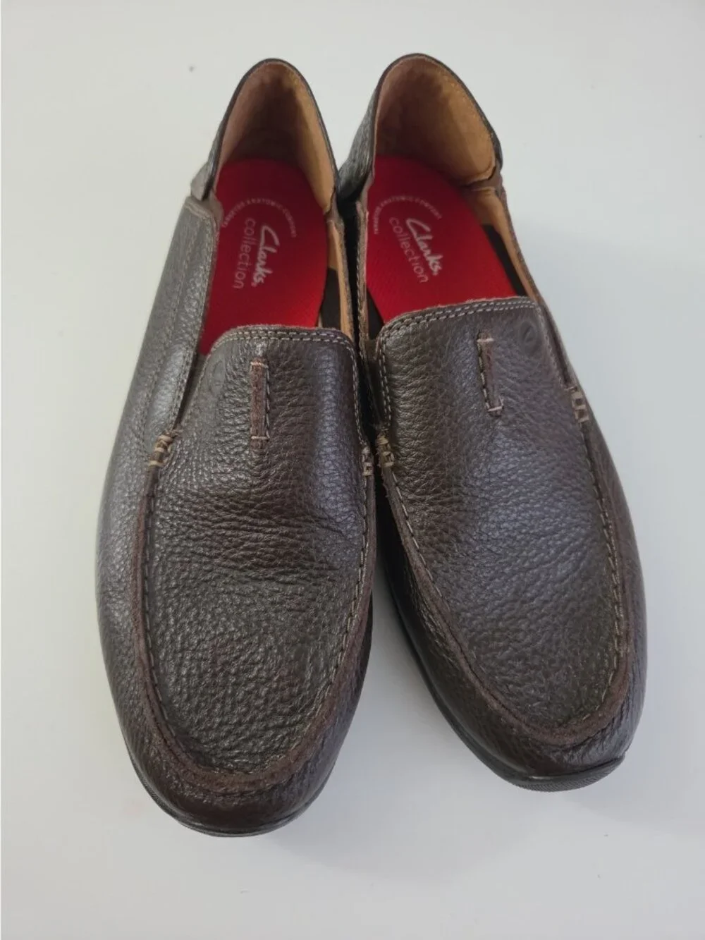 Clarks Gorwin Step Leather Loafers Mens 10.5M Dark Brown